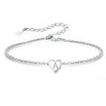 thumbnail image 1 of Silvora Initial Heart Bracelet Charms Bracelets 925 Sterling Silver Chain Bracelets for Women - Letter A, 1 of 8