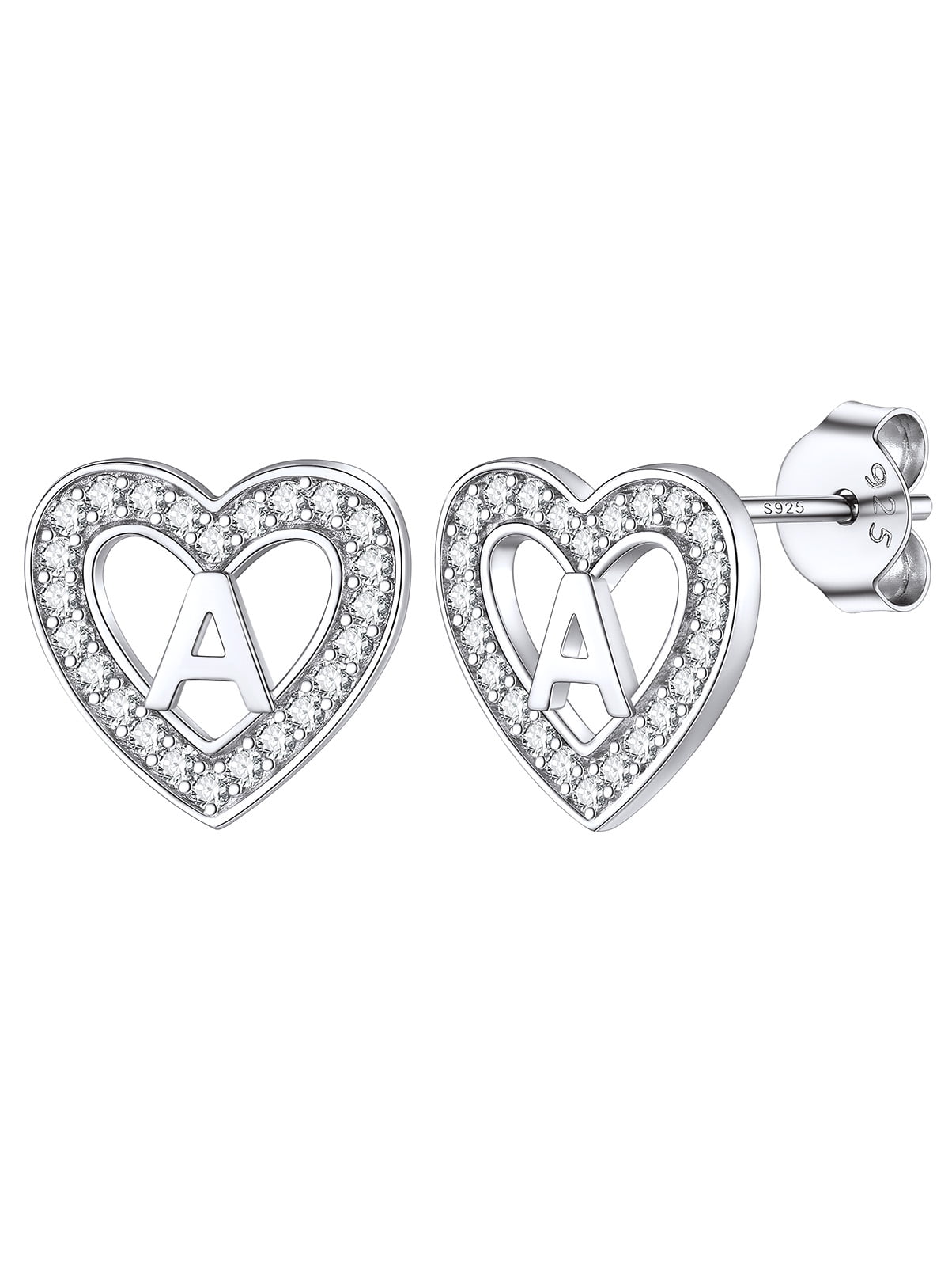 Silvora Letter Sterling Silver Earrings A-Z Initia