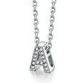 thumbnail image 1 of Silvora Women's Sterling Silver Cubic Zirconia Initial Pendant Necklace, Letter A, 1 of 10