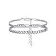 thumbnail image 1 of Silvora Layered Anklets for Women Silver Stainless Steel Stackable Flat Snakle Cuban Link Chain Ankle Bracelet Set Adjustable Foot Chain Waterproof Summer Beach Boho Jewelry Gifts for Mom Daughter, 1 of 6