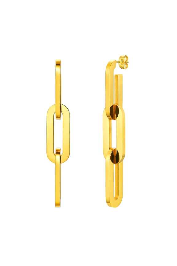 Link Chain Drop Earrings for Women 14K Gold Plated Hypoallergenic Paperclip Chain Minimalist Dangle Earrings Jewelry Gifts for Daughter Mom Birthday Mother's Day