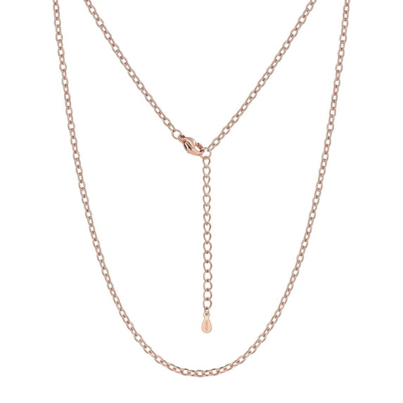 Silvora Rose Gold Plated Chain Necklace for Women Men, 2mm Stainless Steel Necklace for Pendant Gift Jewelry Mother's Day Gift for Mom,Grandma, 22 Inches