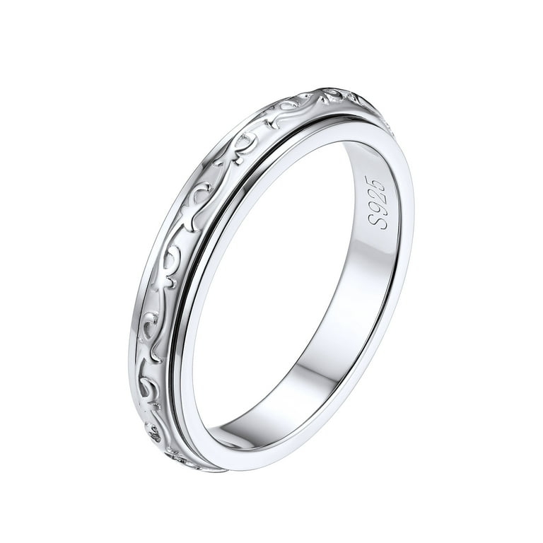 Triple Emboss Band Spin Ring in Gold/Silver Size 8 Triple Emboss Band Spin Ring in Gold/Silver Size 8