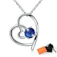 thumbnail image 1 of Silvora S925 Sterling Silver Necklace for Women Heart Infinity Birthstone Necklaces Blue Sapphire Pendant Birthday Christmas Anniversary Valentines Jewelry Gifts, September, 1 of 9