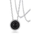thumbnail image 1 of Silvora Round Simulated Diamond Necklaces for Women Black Crystal Pendant Cubic Zirconia Jewelry Wedding Anniversary Birthday Christmas Valentines Gifts, 1 of 8