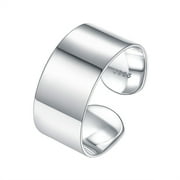 Silvora Stackable Open Knuckle Band Ring for Women Men 925 Sterling Silver Full Finger Ring Jewelry (15mm, Glossy)