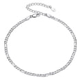 thumbnail image 1 of Silvora Figaro Chain Sterling Silver Anklets for Women Summer Beach Trendy Design Adjustable Anklet Bracelets Mother's Day Gifts for Mom, 925 Silver, 1 of 9