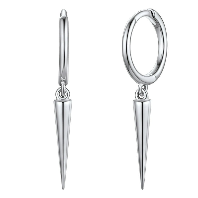 Silvora Sterling Silver Hoop Earrings with Awl/Evil Eys