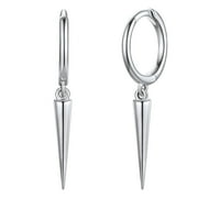 Silvora Sterling Silver Hoop Earrings with Awl/Evil Eys/Snake Small Huggie Hoops Dangling Earrings Jewelry for Women