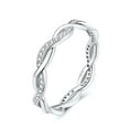 thumbnail image 1 of Silvora Twisted Wedding Rings for Women Cubic 925 Sterling Silver Zirconia Eternity Engagement Ring Jewelry Gift, Size 4-12, 1 of 9