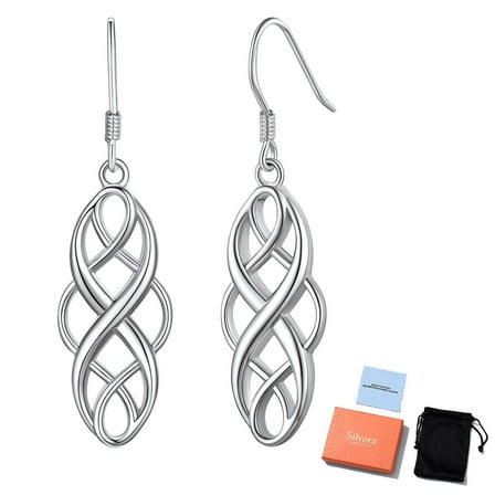 Silvora Vintage Sterling Silver Dangle Earrings for Women Celtic Knot Jewelry Gift for Wife Mom Daughter Girlfirend