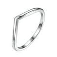 thumbnail image 1 of Silvora Wishbone Wedding Band for Women 925 Sterling Silver Ring Engagement Promise Ring Stacking Ring Jewelry Size 4-12, 1 of 9