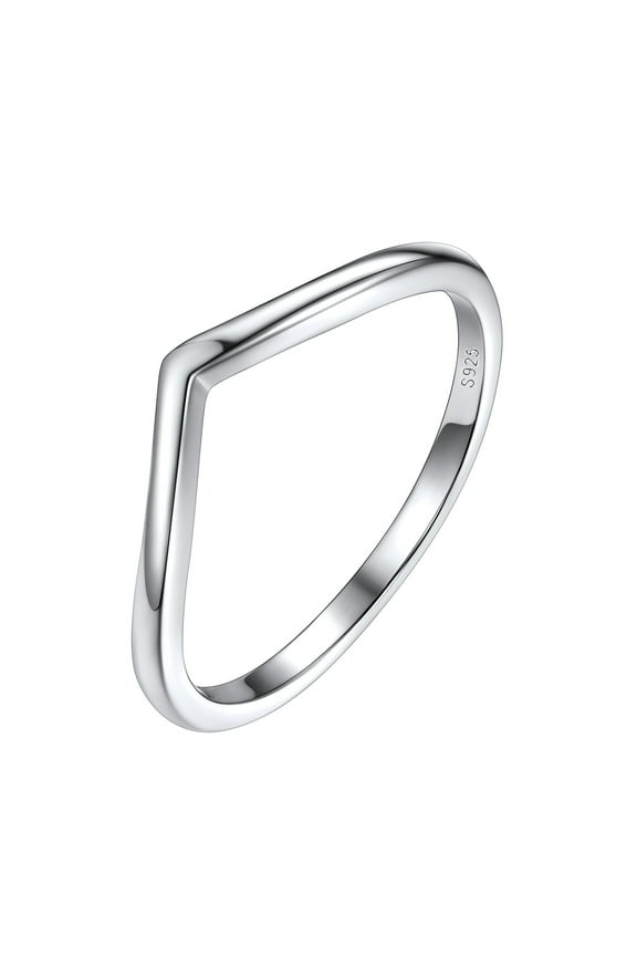 Wishbone Wedding Band for Women 925 Sterling Silver Ring Engagement Promise Ring Stacking Ring Jewelry Size 4-12