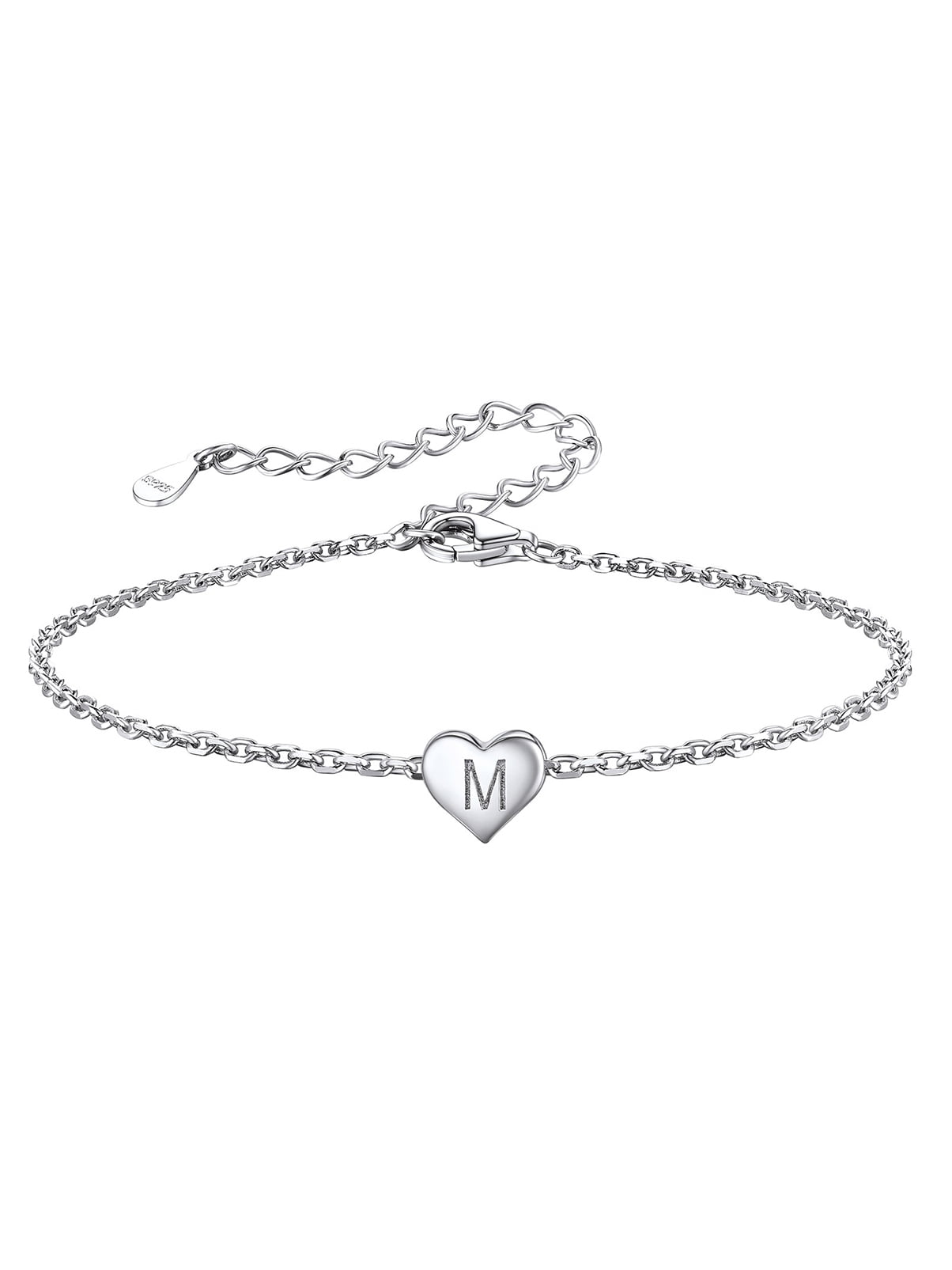 RIVIKO Heart Initial Bracelets for Women, 925 Sterling Silver Dainty Letter  M Bracelets , Personalized Initial Charm Alphabet Jewelry Valentines  Christmas Anniversary Birthday Gifts for Women Girls Her Mom Wife Lady -  Yahoo Shopping