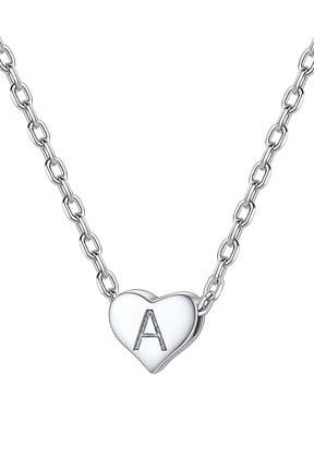Initial Necklaces for Women S925 Sterling Silver Letter A Charm Pendant Necklace Birthday Christmas Wedding Valentines Jewelry Gifts for Her