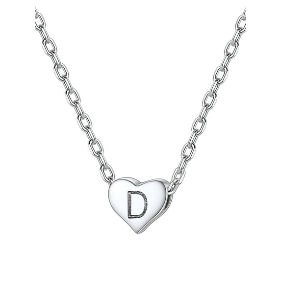 Silvora Initial Necklaces for Women S925 Sterling Silver Letter D Charm Pendant Necklace Birthday Christmas Wedding Valentines Jewelry Gifts for Her