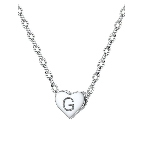 Silvora Initial Necklaces for Women S925 Sterling Silver Letter G Charm Pendant Necklace Birthday Christmas Wedding Valentines Jewelry Gifts for Her