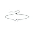 thumbnail image 1 of Silvora Sterling Silver Initial Bracelets for Women Heart & Letter I Charm Bracelet with Gift Box, 1 of 7
