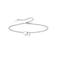 thumbnail image 1 of Silvora Women's Sterling Silver Bracelets Heart & Alphabet Letter J Initial Bracelet Charm Jewelry Gifts for Her, 1 of 8