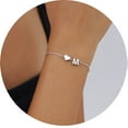 thumbnail image 1 of Silvora Women's Initial Bracelets Sterling Silver Heart & Letter M Charm Bracelet Birthday Christmas Mother's Day Jewelry Gifts for Mother Wife Daughter Grandma, 1 of 8
