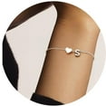 thumbnail image 1 of Silvora Women's Letter Bracelets with Heart Sterling Silver Initial Bracelet Personalized Jewelry Mother's Day/Birthday/Holiday Gifts, 1 of 9