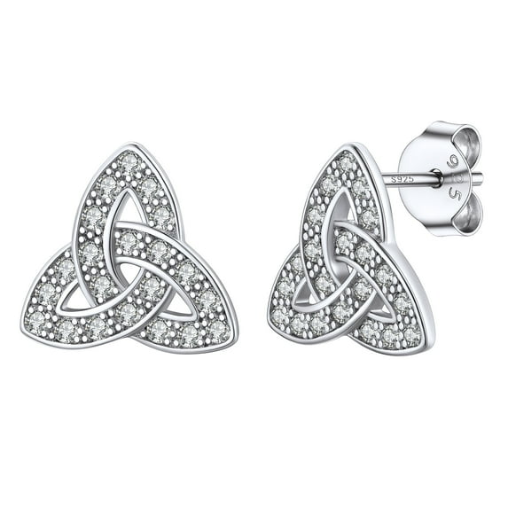 Silvora Women Sterling Silver Drop Earring Vintage Triquetra Celtic Knot Dangle Earrings Birthday Jewelry for Mom Daughter Wife