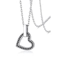 thumbnail image 1 of Silvora Women Sterling Silver Necklace with Black Cubic Zirconia, Heart Love Pendant Necklace Layering Necklace Gift for Mom Wife Girlfriend, 1 of 9