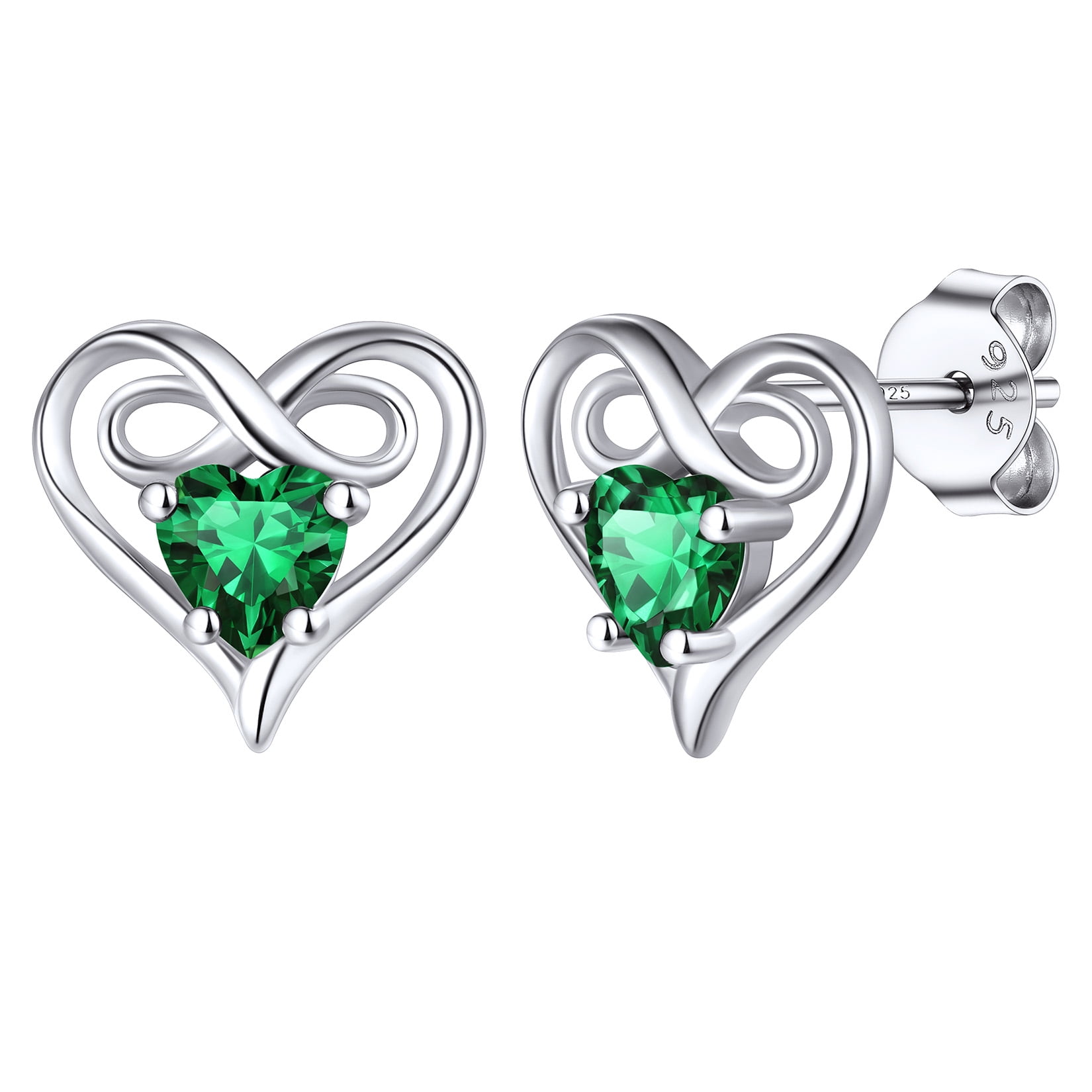 DWS Women Heart Shape Emerald Gemstone Silver Earrings at Rs 6060/pair in  Jaipur