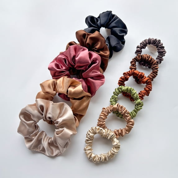 Earthy Library Silvr Bear Luxury Satin Scrunchies for Women & Girls | Scrunchie Hair ...