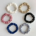 thumbnail image 1 of Silvr Bear Luxury Satin Skinny Scrunchies for Women & Girls | Scrunchie Hair Tie | Pack of 6 Classic Shades, 1 of 9