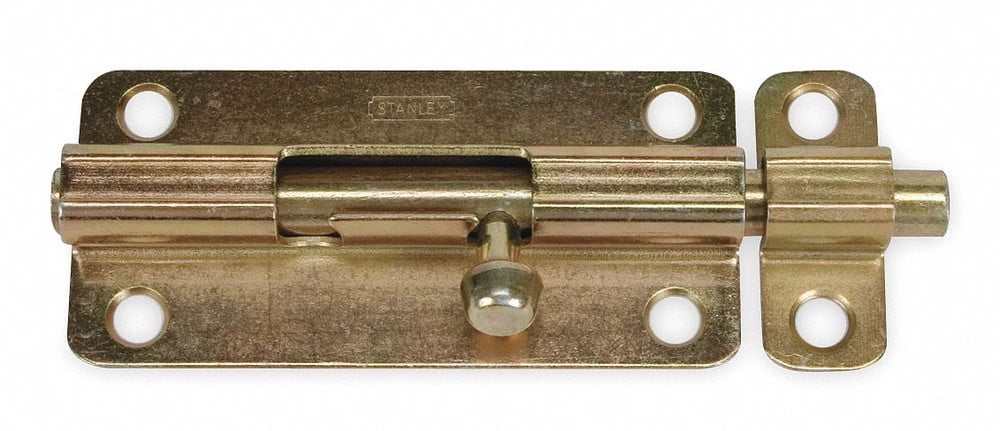 4-Inch Yellow Zinc Steel Barrel Slide Bolt