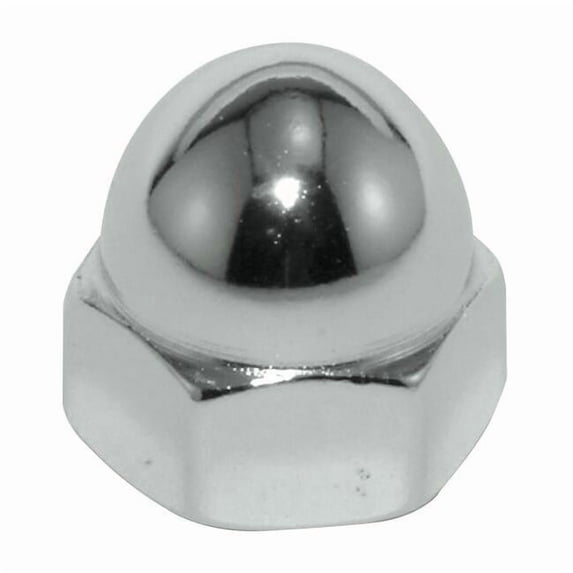 Low Crown Cap Nut, #10-24, Steel, Zinc Plated, 13/32 in H, 10 PK CPB181