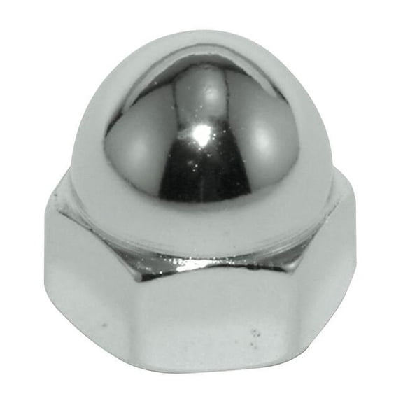 Low Crown Cap Nut, 5/16"-18, Steel, Zinc Plated, 17/32 in H, 10 PK