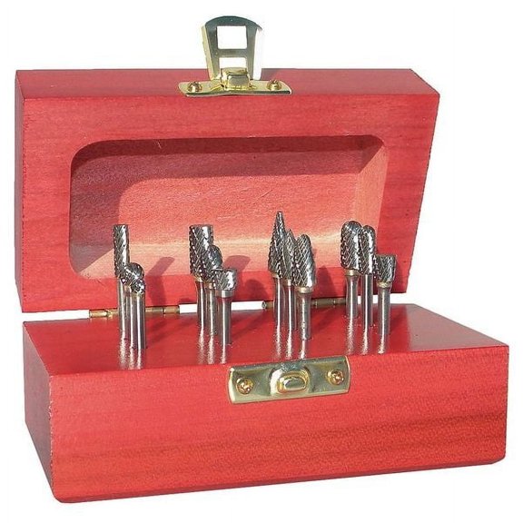 Manufacturer Varies Carbide Bur Set,Double Cut,1/4",12pc 310-120027