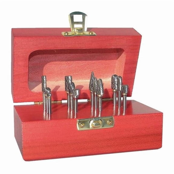 Manufacturer Varies Carbide Bur Set,Double Cut,1/4",9pc 310-120014