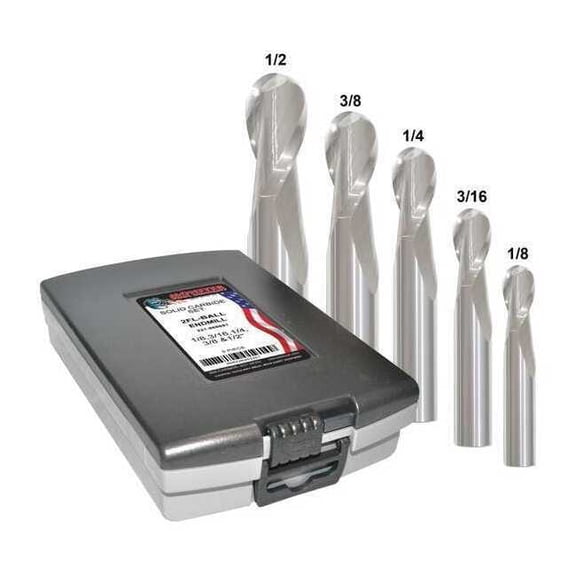Manufacturer Varies End Mill Set, 0.5 in, Carbide 221-888881