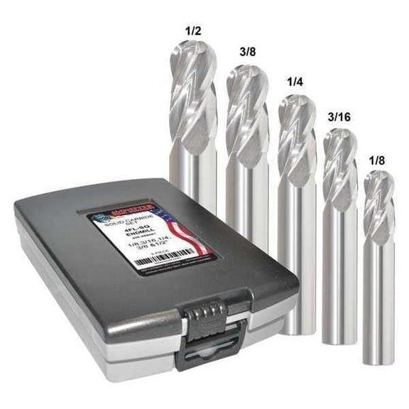 Manufacturer Varies End Mill Set, 0.5 in, Carbide 223-888881