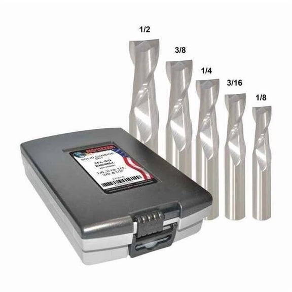 Manufacturer Varies End Mill Set, 0.5 in, Carbide 204-888881