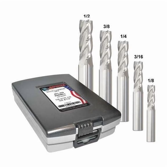 Manufacturer Varies End Mill Set, 0.5 in, Carbide 206-888881