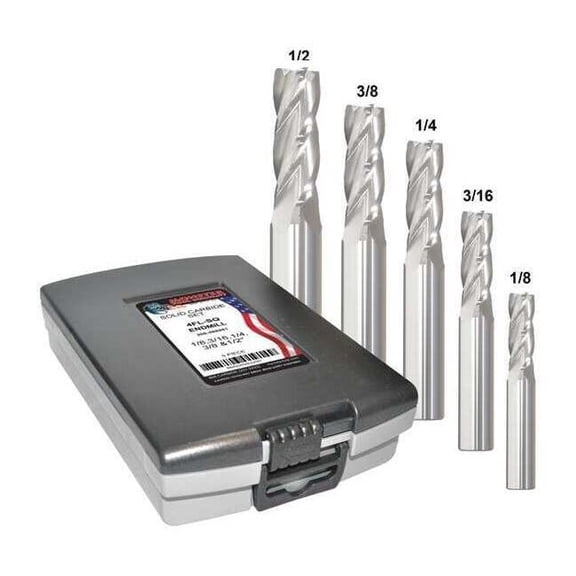 Manufacturer Varies End Mill Set, 0.5 in, Carbide 206-888881