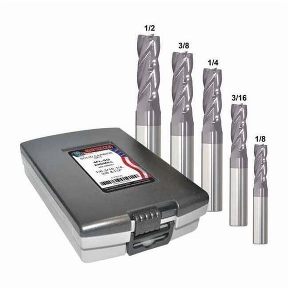 Manufacturer Varies End Mill Set, 0.5 in, Carbide 206-888882