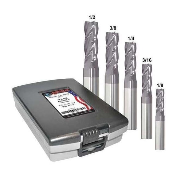 Manufacturer Varies End Mill Set, 0.5 in, Carbide 206-888882
