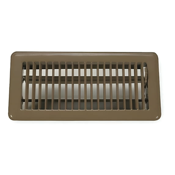 Sim Supply Floor Register,6x14",Brown 4MJE8