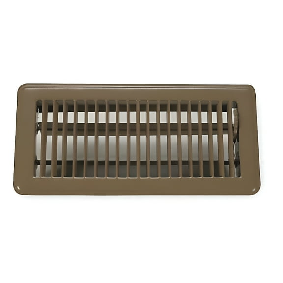 Sim Supply Floor Register,6x14",Brown 4MJE8