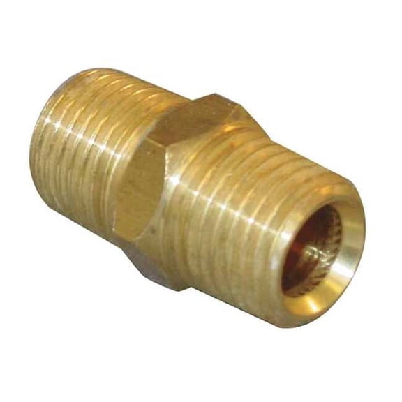 Sim Supply Hex Nipple, Brass,3/8" Pipe Size,M BSPT  8010-06-06