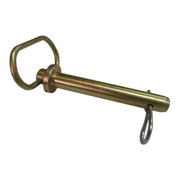 Hitch Pin, Detent, 3/8 in Pin Dia, 4 in Shank Lg, Steel, Zinc Plated Finish