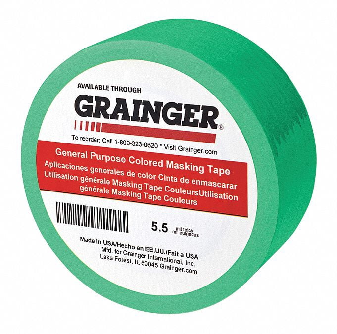 Sim Supply Masking Tape,1/4" W,60 yd L,Green,PK144  TC602-Light Green