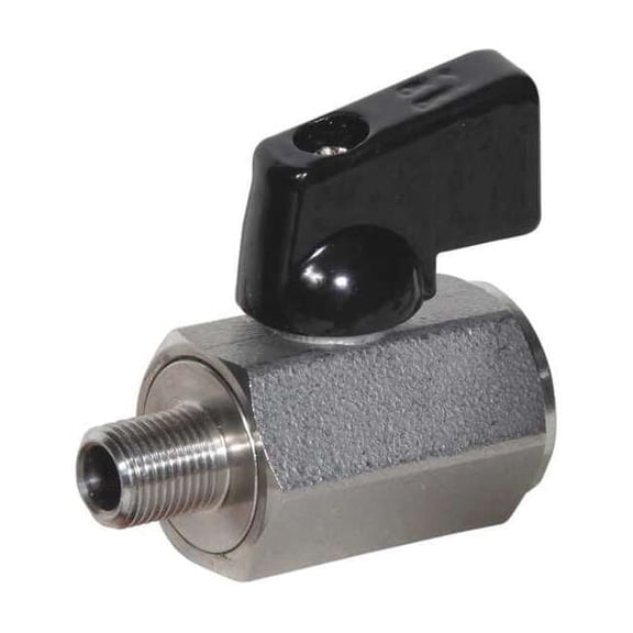 1/4" FNPT x MNPT Stainless Steel Mini Ball Valve Inline