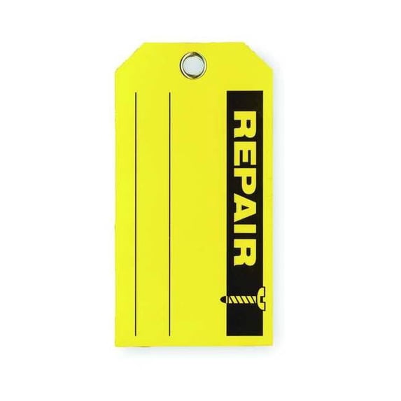 Manufacturer Varies Rpr Tag,3 x 5-3/4 In,Bk/Yel,PK100 2RMV6