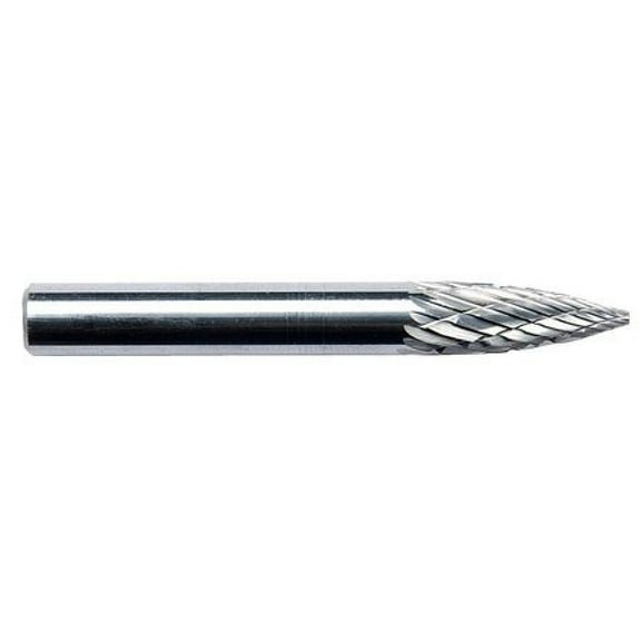 carbide bur,pointed tree,3/16",dbl ct 19d898